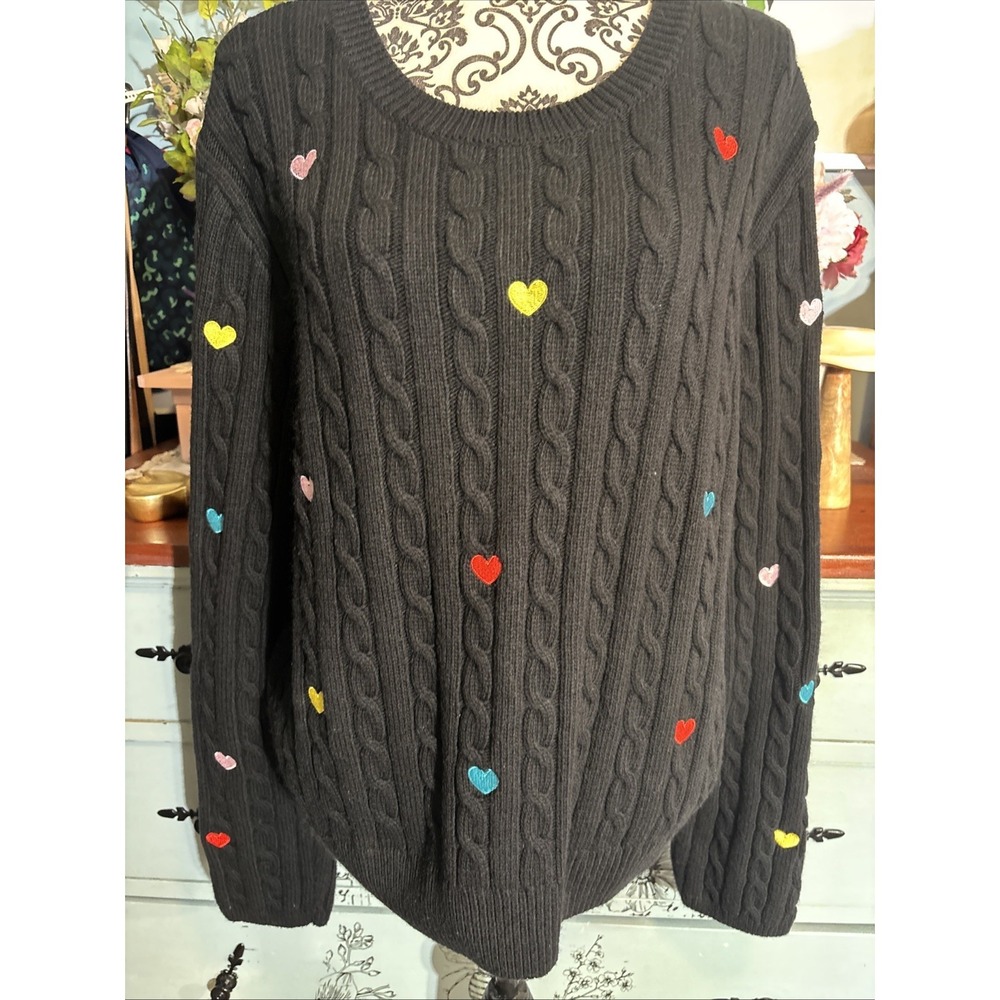 English Factory 5% Wool Embroidered Heart Sweater Sz 2X‎